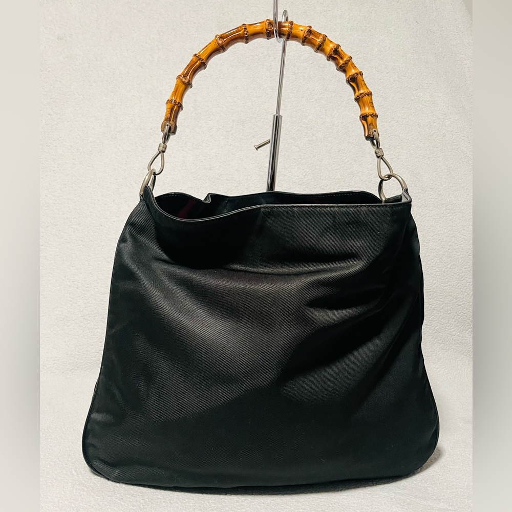 Gucci Bamboo Nylon/ Patented Leather Shoulder Bag - Picture 15 of 15